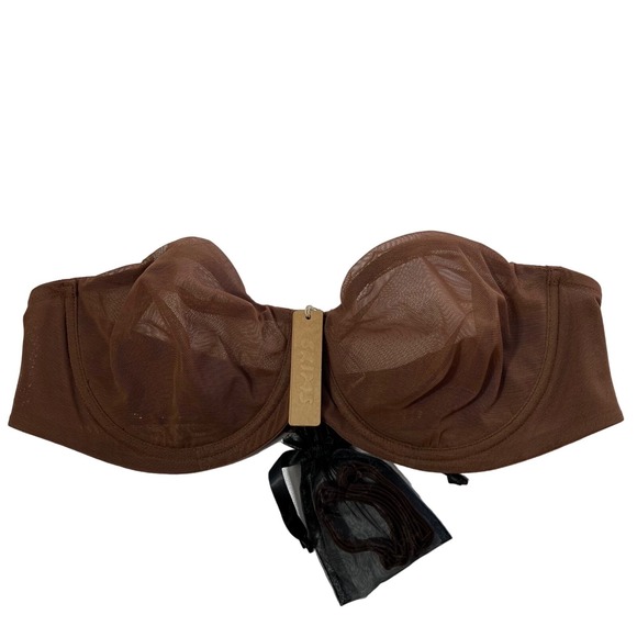 SKIMS Ultra Fine Mesh Strapless Bra Underwire Convertible 40B Jasper - Picture 2 of 11